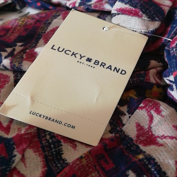 Lucky Brand Tribal Border Button Up Shirt Small - Picture 7 of 8